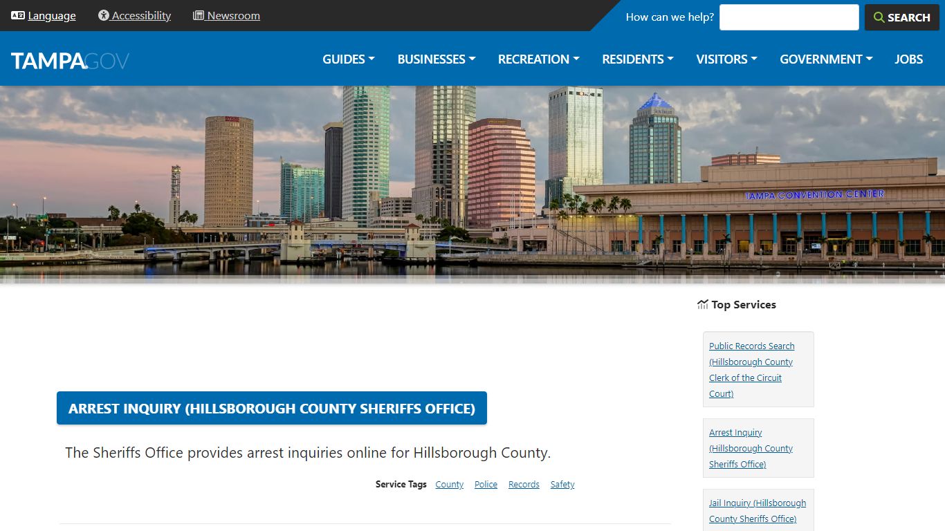 Arrest Inquiry (Hillsborough County Sheriffs Office)